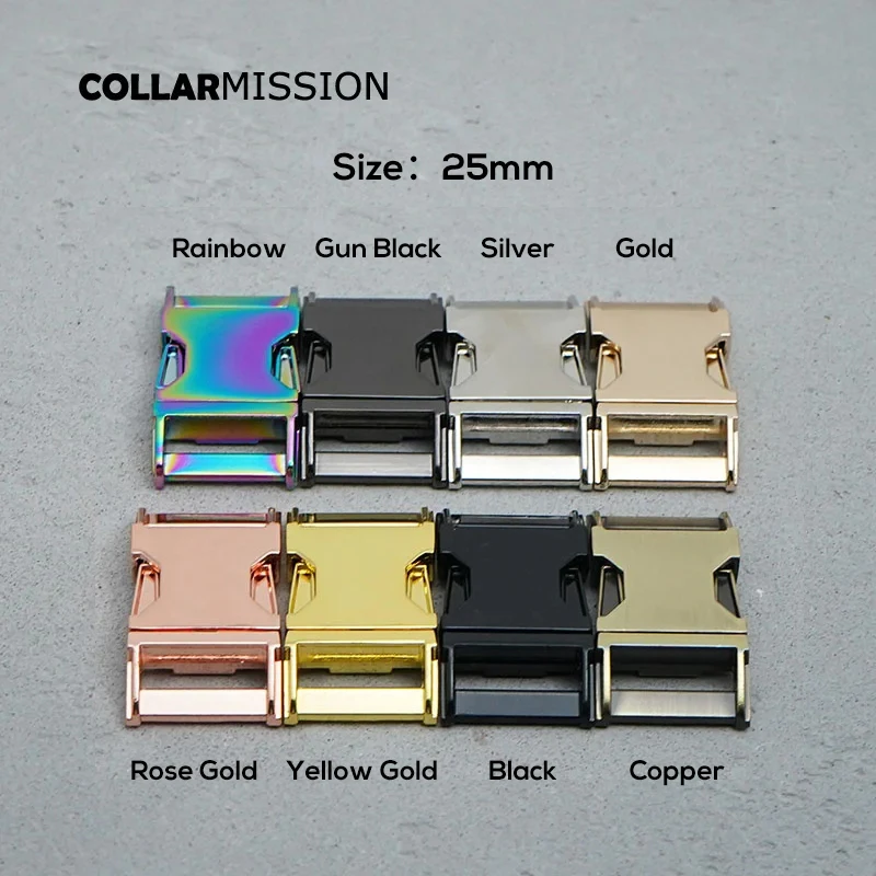 1PC 25mm High-Quality Kirschite Side Release Buckle with Durable Security Lock for DIY Collars Webbing Accessories in 8 Sizes