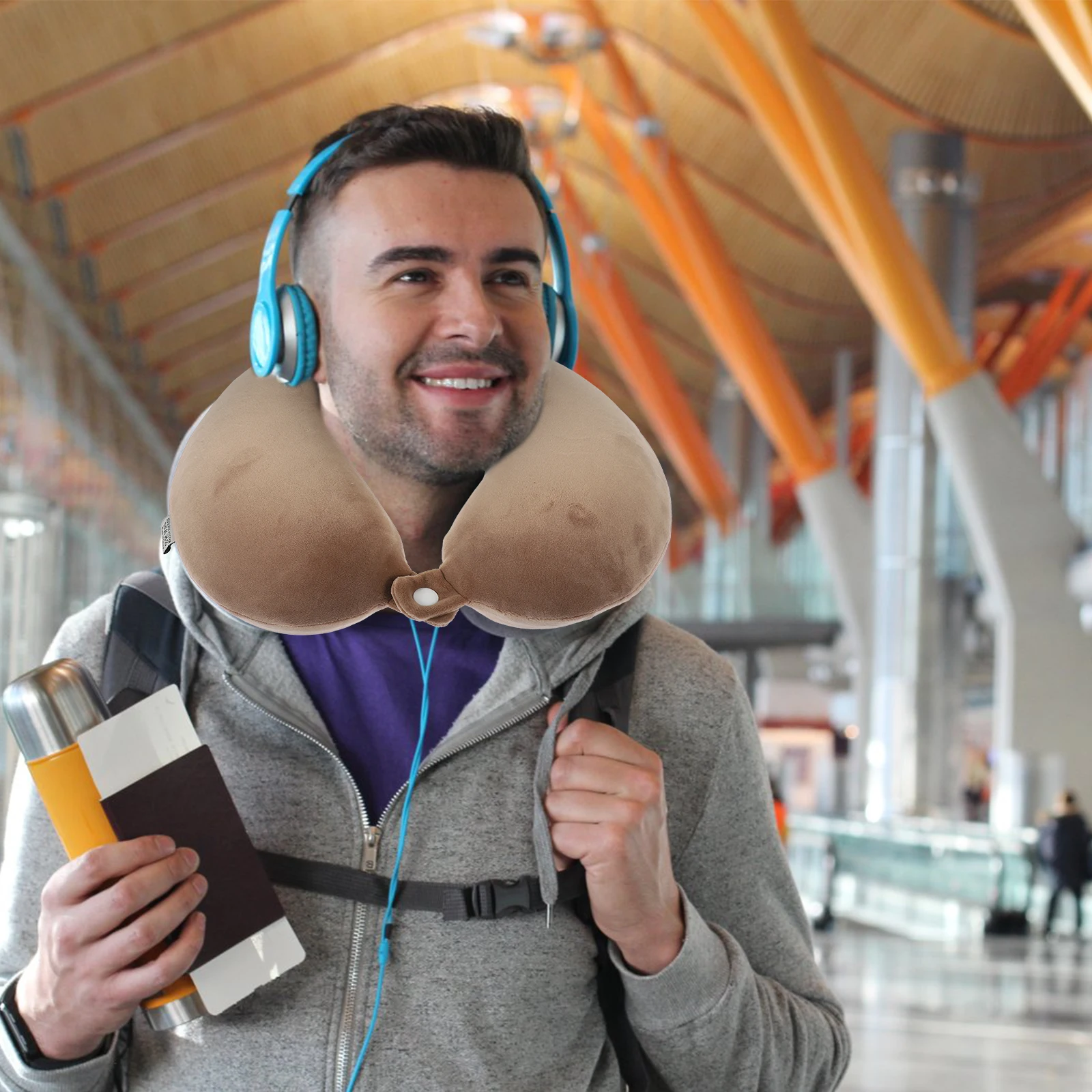 

Memory Foam Neck Pillow U Shaped Pillows for Travel Airplane Portable Traveling Head Car
