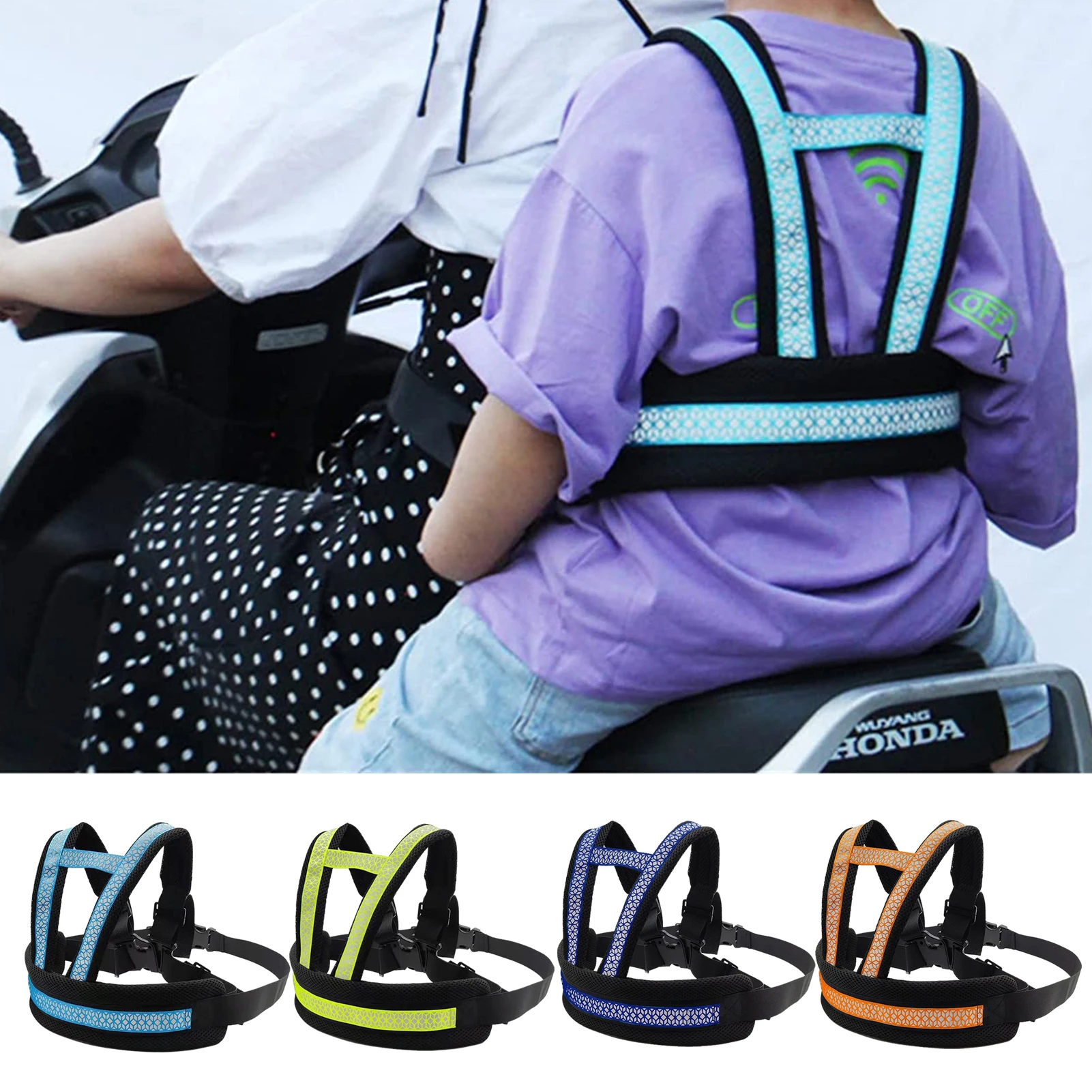حزام أمان للأطفال مضاد للنعاس حزام الأمان للمقعد الخلفي للأطفال حزام ركوب الدراجة النارية تسخير آمن للأطفال