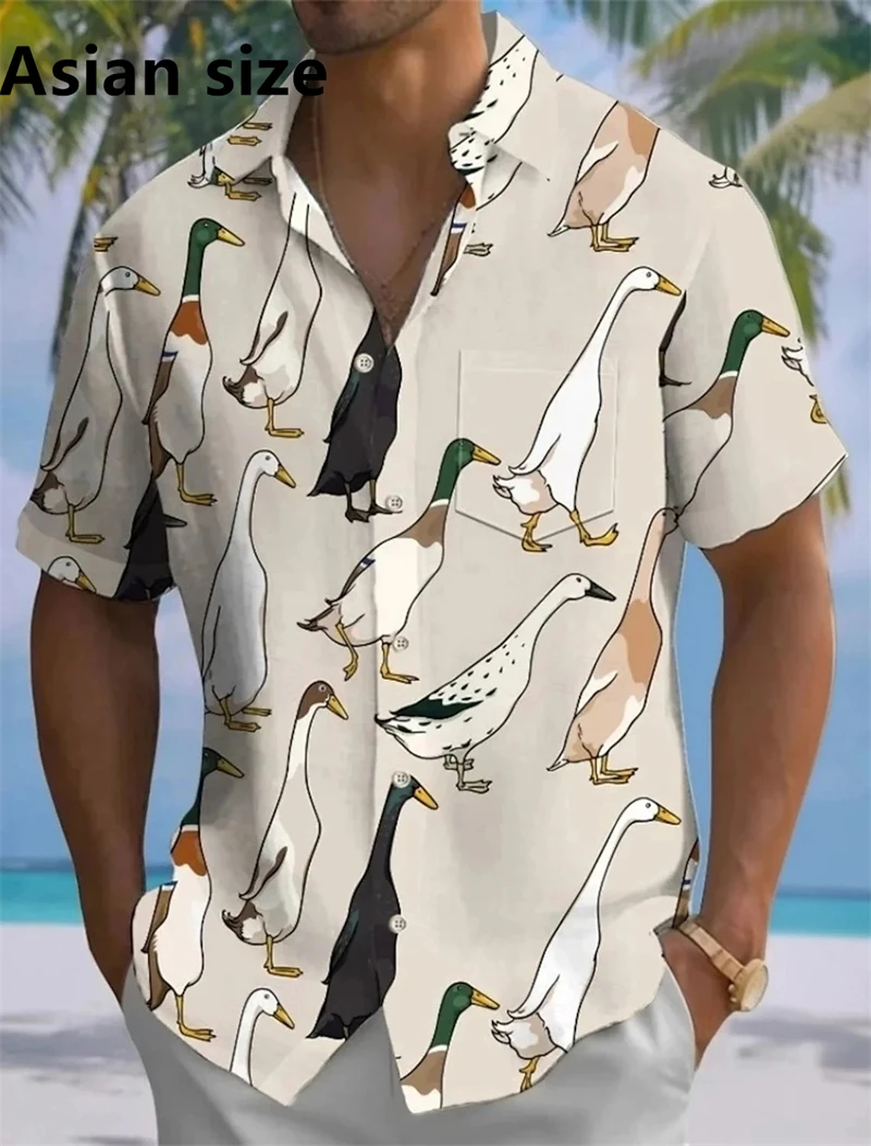 

Funny Animal Ducks Printing Shirts For Men Women Summer Fashion Fun Streetwear Short Sleeve Shirts Women Cute Y2k Clothing Top