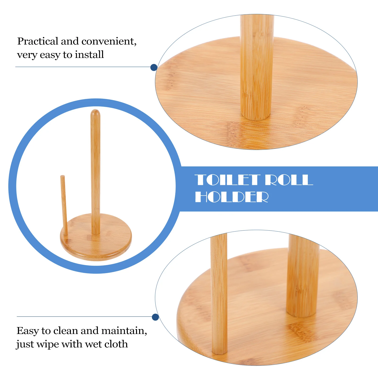 

No Punching Paper Towel Holder Toilet Holders Countertop Wooden Stand Organizer