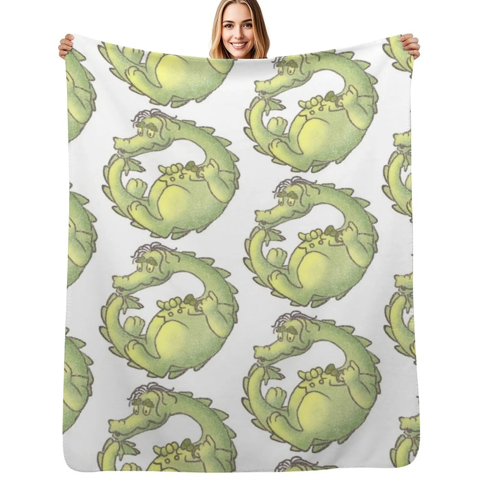 Classic Puff the Magic Dragon Throw Blanket Lightweight Warm Blanket for Travel Camping