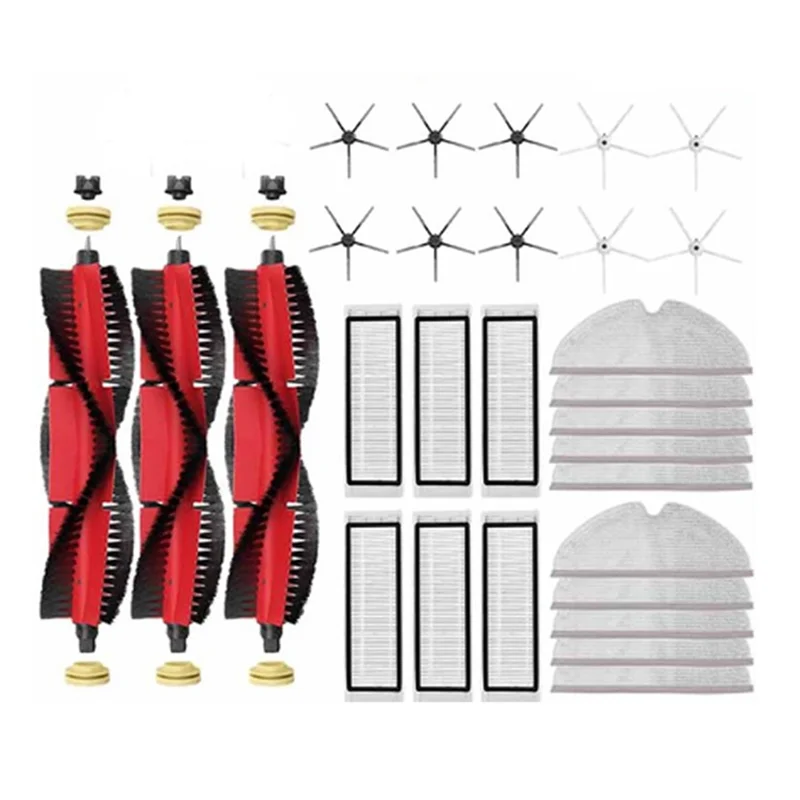 EAS-Sikat Samping Pengganti Bagian Penyedot Debu Filter Sikat Utama Dapat Dilepas untuk Xiaomi 1S Roborock S5 Max S50 S55 S6 S6 Murni