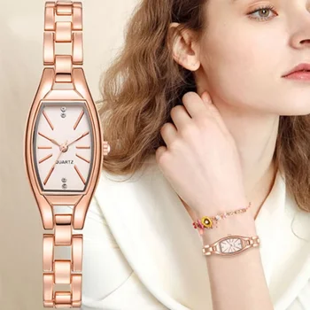 1 unidad de reloj de marca Simple a la moda para mujer, correa con hebilla, reloj de pulsera de cuarzo para mujer, relojes de pulsera Часы Ж Dönе