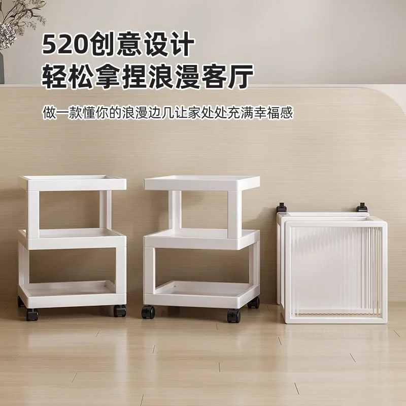 Nanzhu edge few living room sofa side cabinet simple small coffee table bedroom home bedside table with lamp shelf small table
