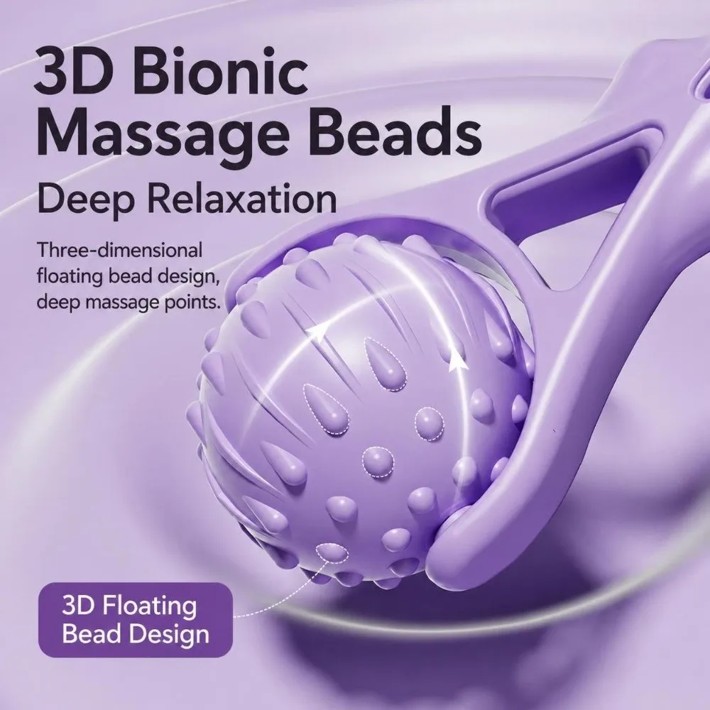 Ergonomic Handheld Massage Roller Smooth Portable Trigger Point Massager Lightweight Multipurpose Muscle Relief Roller Home-Use