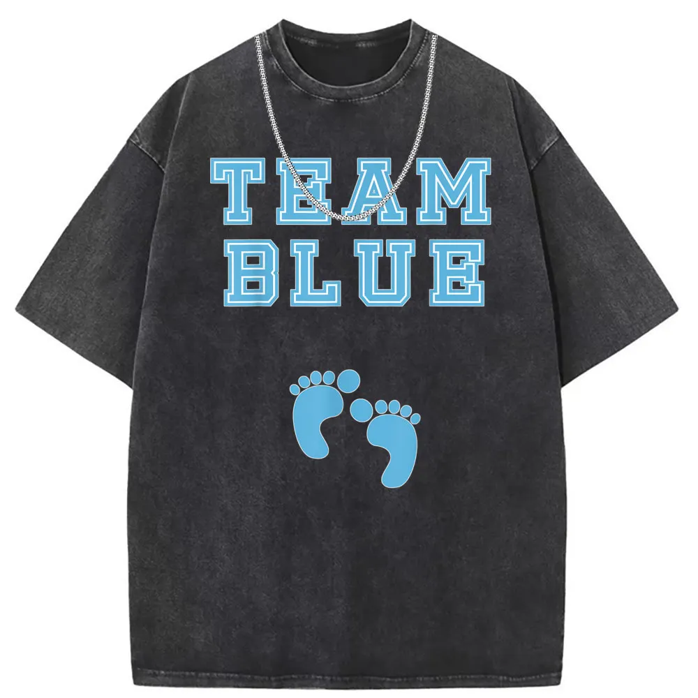 Team Blue Boy Baby Shower Gender T-shirts 2023 Hot Sale Fitness Tshirts Men Summer Fall Long Sleeve Sweatshirts Funny T Shirt