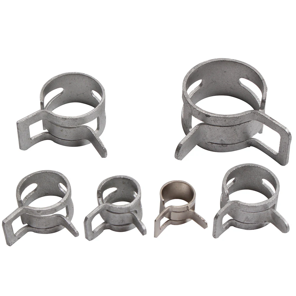 

160pcs Metal Hose Clamps Elastic Hoops Spring Worm Gear Adjustable Water Pipe Silicone Fuel Line Fastener Easy Storage Durable