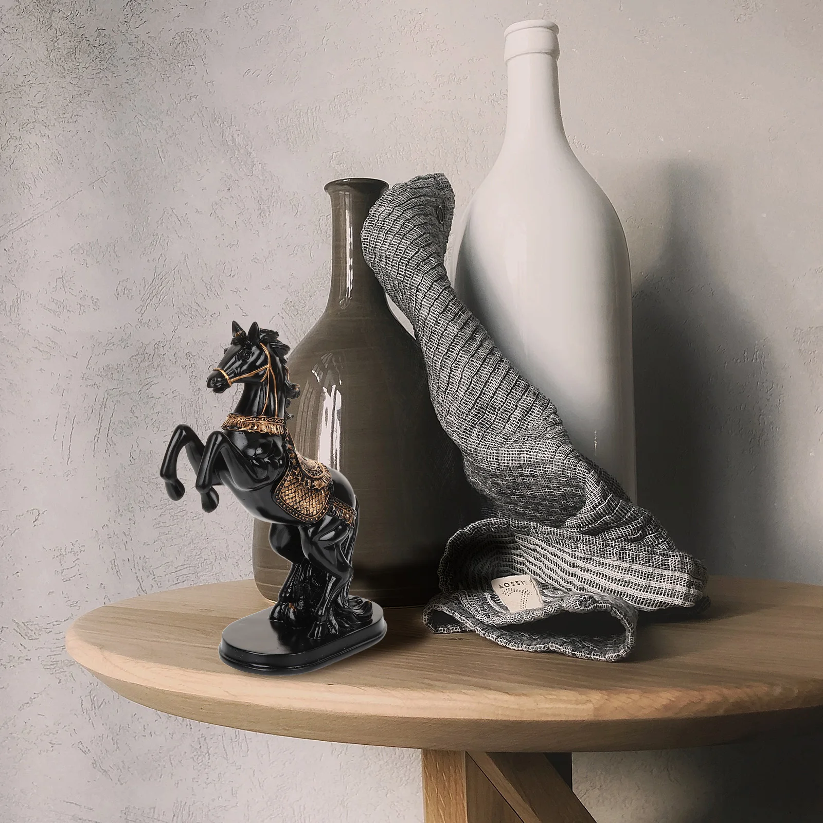 

1 Piece Resin Standing Horse Statue Home Decor Office Decoration Animal Ornament for Living Room Bedroom Desktop Landscape