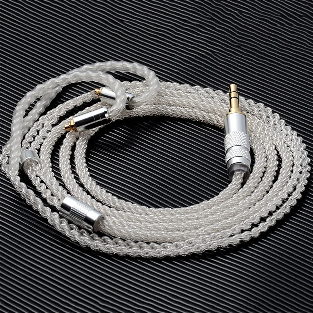 FENGRU Rouge 8 Strand 152 Core Braided OFC Silver Plated Earphone Upgrade Cable MMCX 2Pin 0.78 Headphone Wire for Zero Timeless