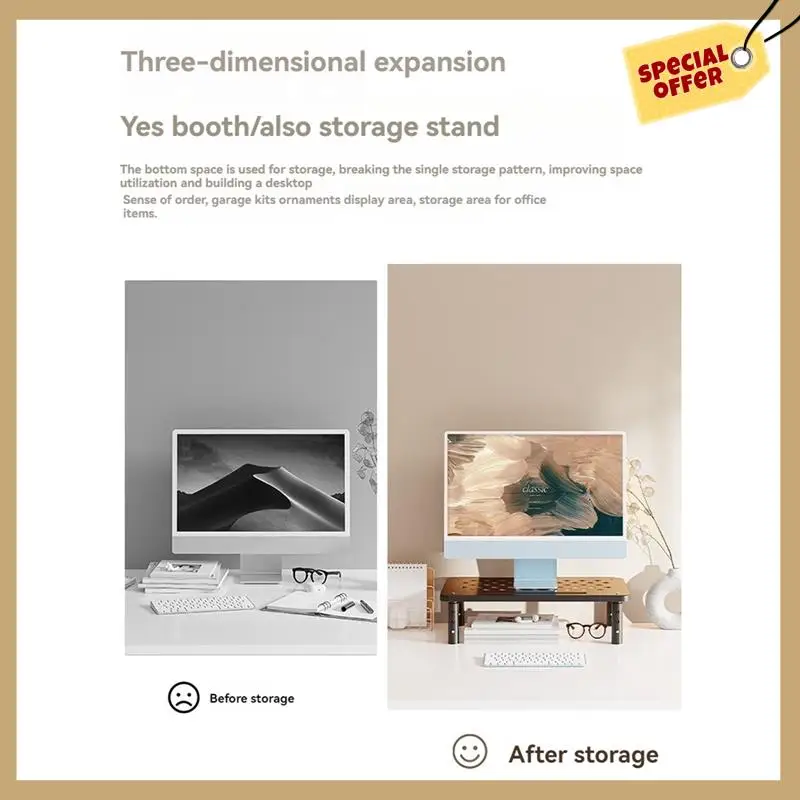 Stable Performance-Adjustable Desktop Monitor Stand Display Stand Screen Rack Holder For Office, Studio, Study & Students A