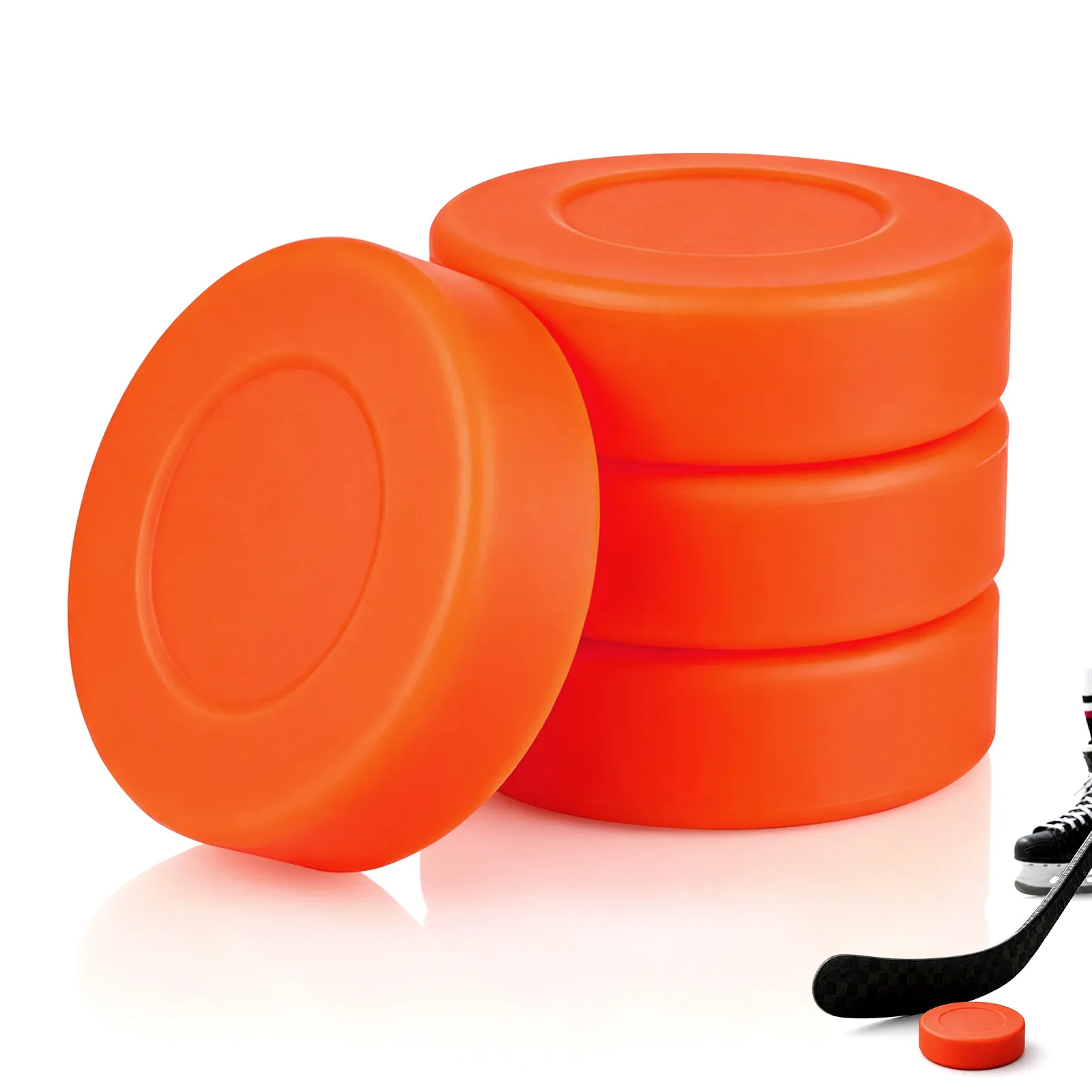 

4Pcs Ice Hockey Training Pucks High Grade Rubber Anti Slip Texture Practicing Supplies for Roller Skating Game Training Sports