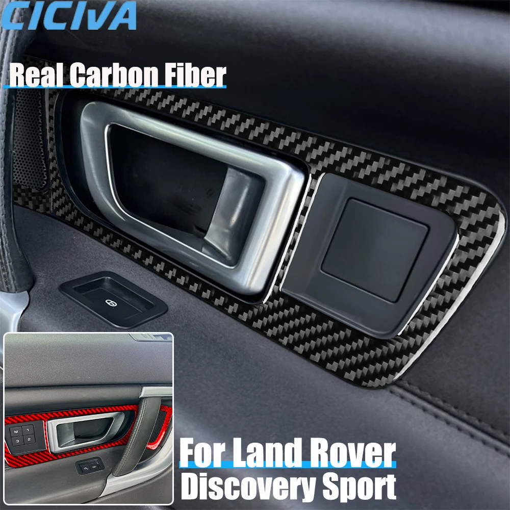 

Real Carbon Fiber Car Accessories Front Door Handle Frame Trim Cover Soft Sticker For Land Rover Discovery Sport L550 2015-2019