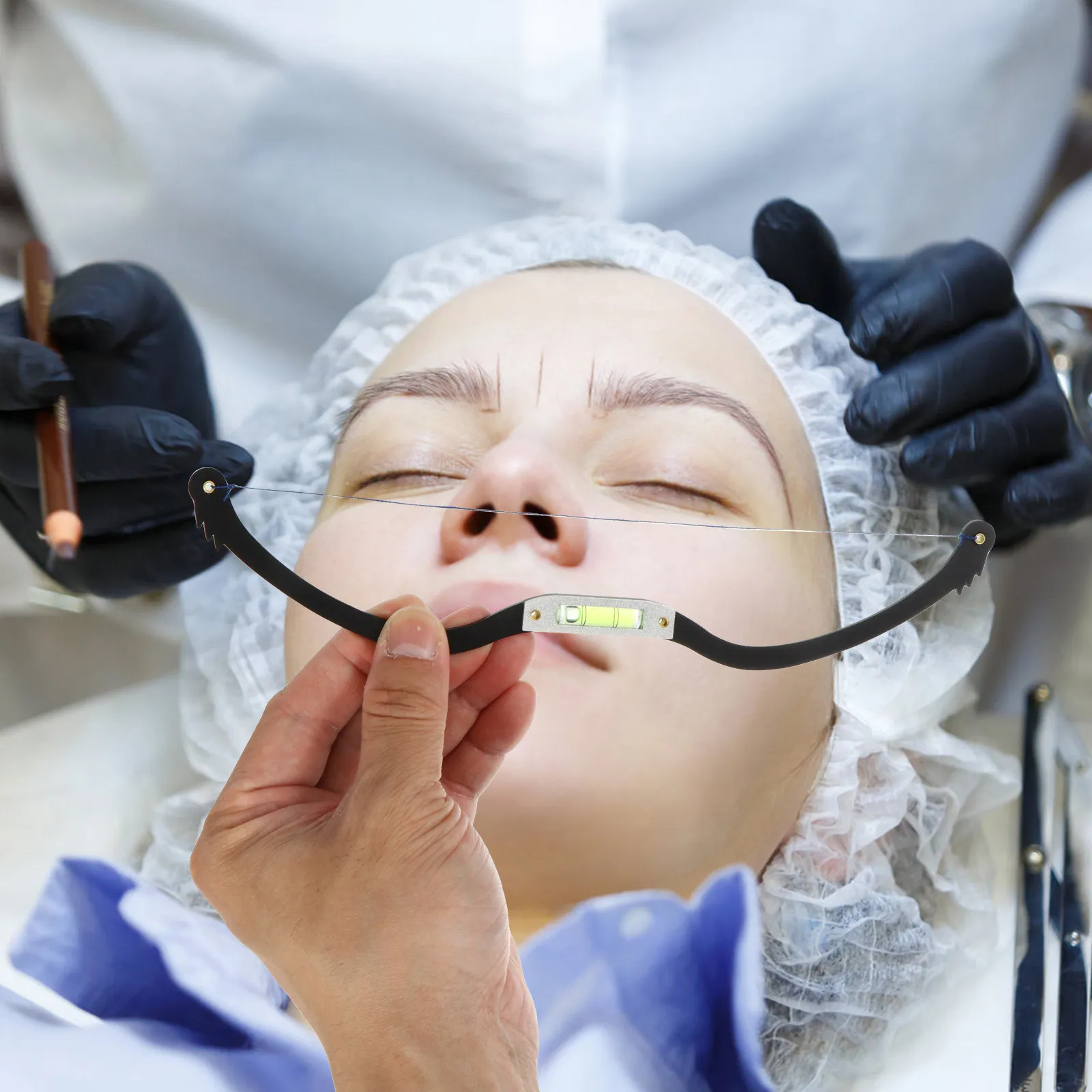 

Инструмент для измерения формы бровей в форме лука, линейка для симметричного дизайна бровей, линейка для позиционирования бровей, измерительная линейка для разметки бровей из нержавеющей стали