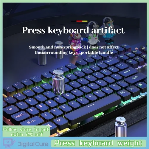 Imagen 1 del producto Teclado de prensa, tarjeta de peso, dispositivo de prensa automática, asistente de juego, teclas físicas, teclado múltiple, juego multieje Afk