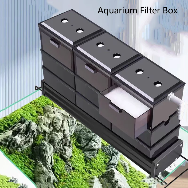 

Big Fish Tank Top Drip Filter Box Plastic Filter Dry and Wet Separation Silent External Top Filter Box Aquarium Drip Accessories