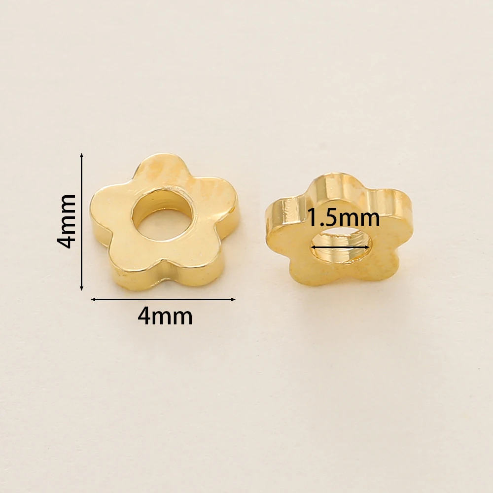 

20 шт./лот 14/18 К позолоченные металлические медные бусины в форме цветка для DIY ожерелья, браслета, аксессуары для изготовления ювелирных изделий
