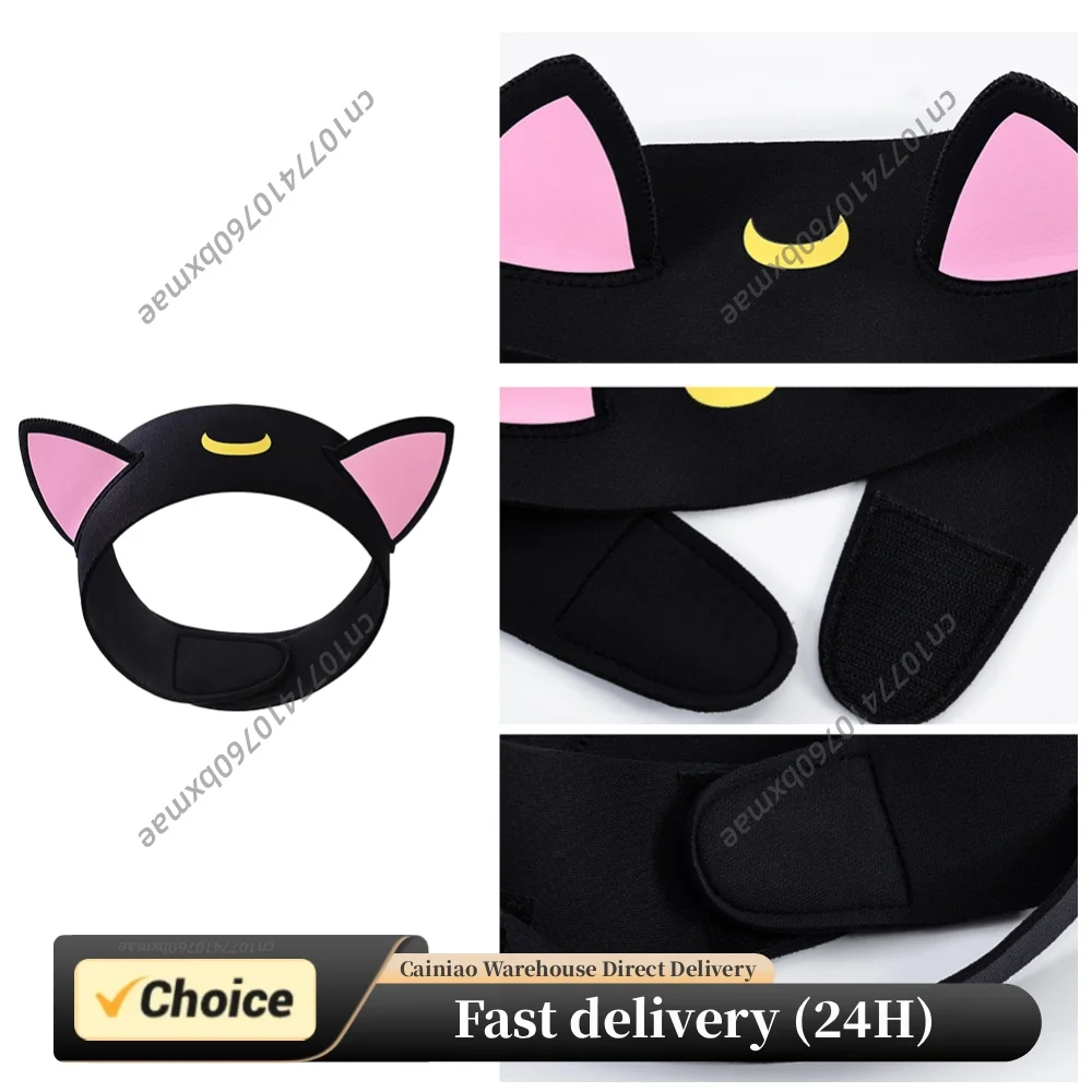 1-2Pcs Cat Ears 3mm Neoprene Diving Headband Adjustable Hair Protection Band Cartoon Diving Hood Wetsuit Hood for Scuba Diving