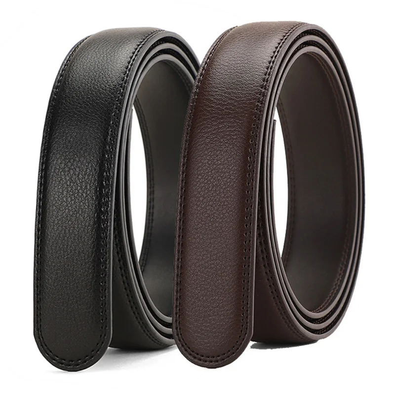 

No Buckle 3.5cm Wide Genuine Leather Automatic Belt Body Strap Without Buckle Belts Men Good Quality Male Belts