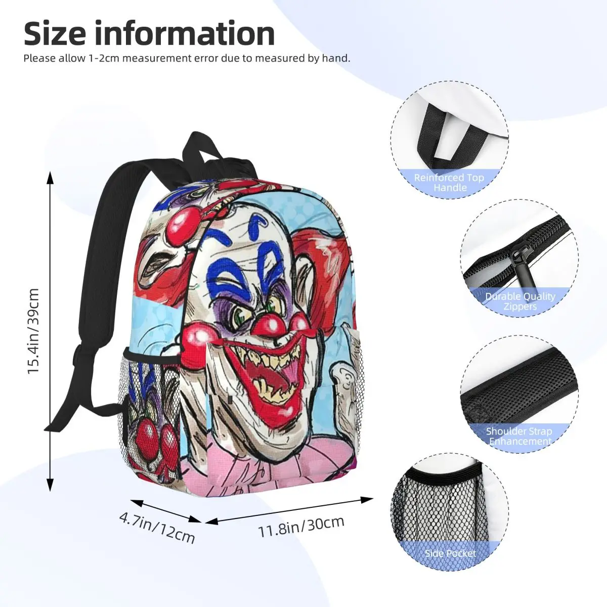 Killer Klowns From Outer Space Backpack Student BookBag Children School Bag Laptop Shoulder Bags for Men Women