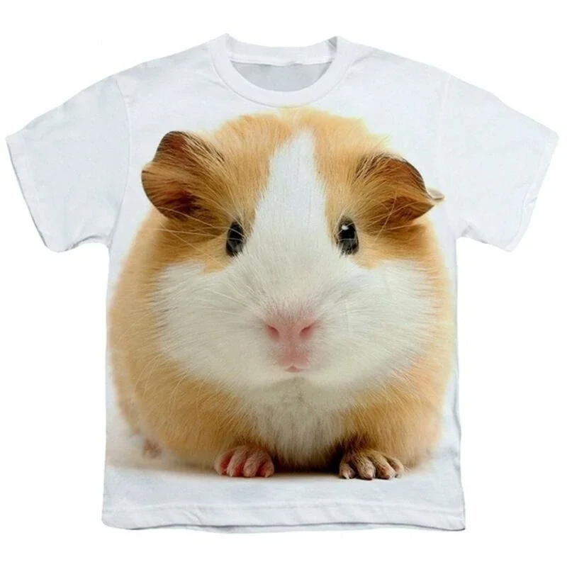 Summer Hamster Domestication Guinea Pig 3D Printed Men's T-shirt Women's T-shirt Casual Short Sleeved Oversized Hip-hop T-shirt