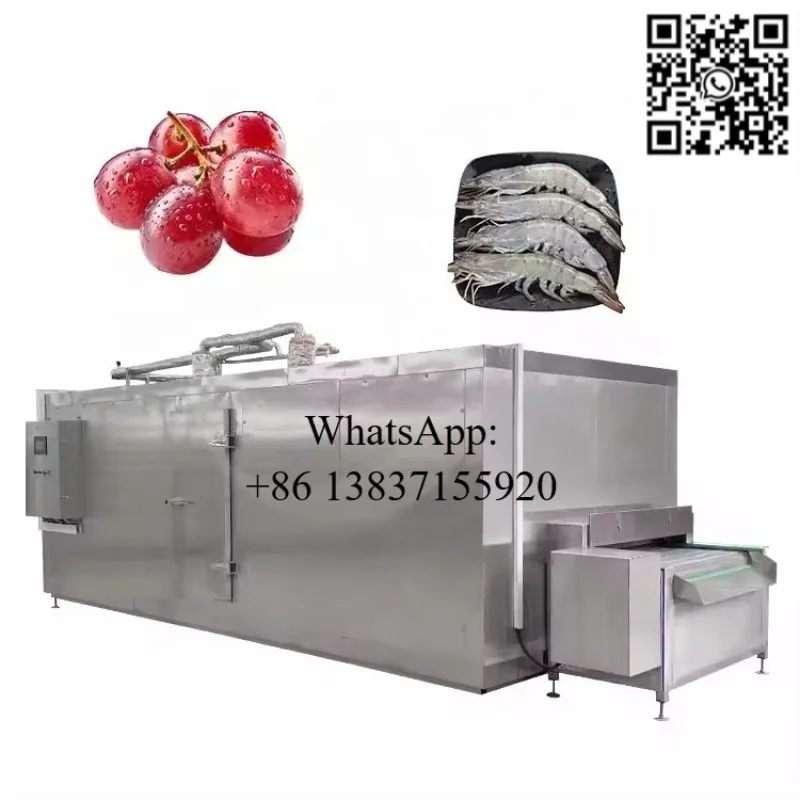 Customized  Continuous Automatic Tunnel Blast Quick Industry Equipment IQF Machine Freezer for Fruit Freezing