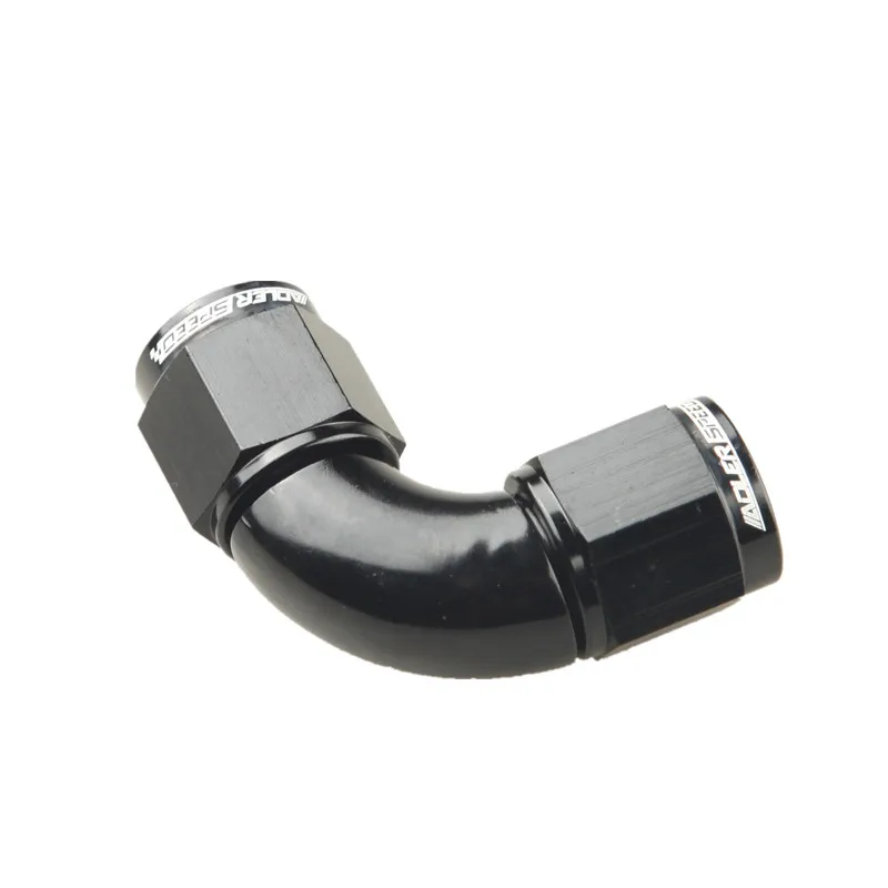 ADLERSPEED 90 Degree AN4 AN6 AN8 AN10 AN12Female To AN Female Full Flow Adapter Aluminum Black