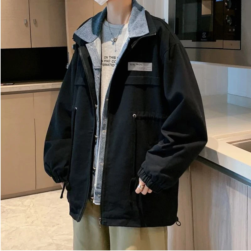 

Nice Mulit Pockets Men Cargo Jackets Hip Hop Windbreaker Fashion Loose Streetwear Coats Windproof High Street Oversize Overcoat