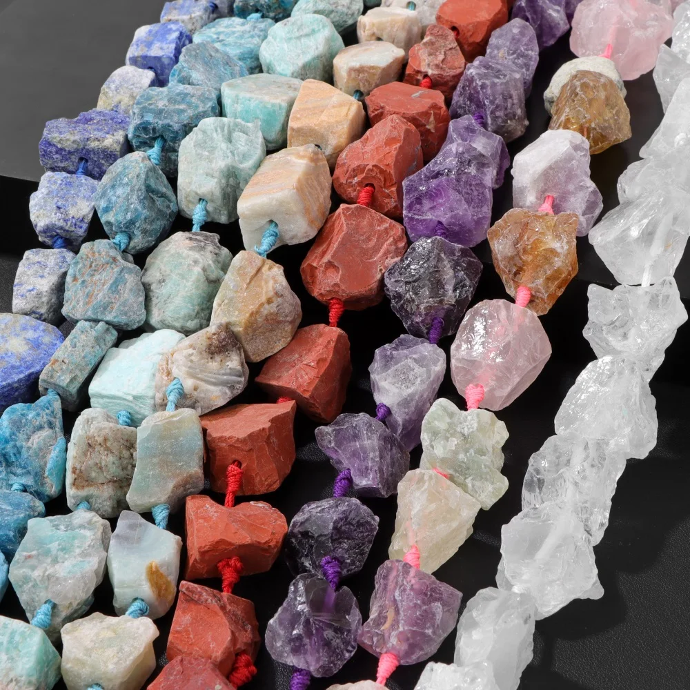 

18-28mm Irregular Freeform Shape Amethysts Citrine Quartz Beads Raw Rough Gem Stone Mineral Beads for DIY Jewelry Making