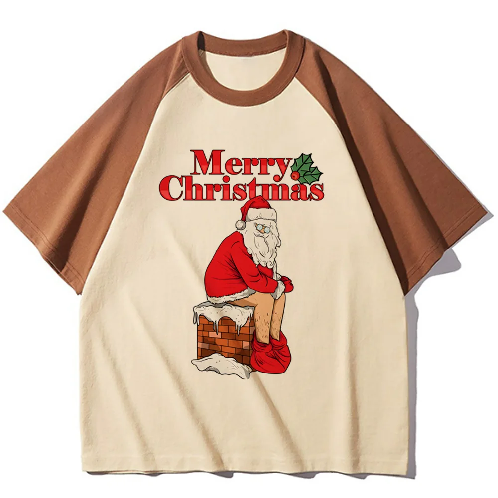 Christmas top tees teen Colorful Vintage aesthetic Grunge Y2k korean clothes tshirt hip hop Graphic harajuku Grunge Pop Culture