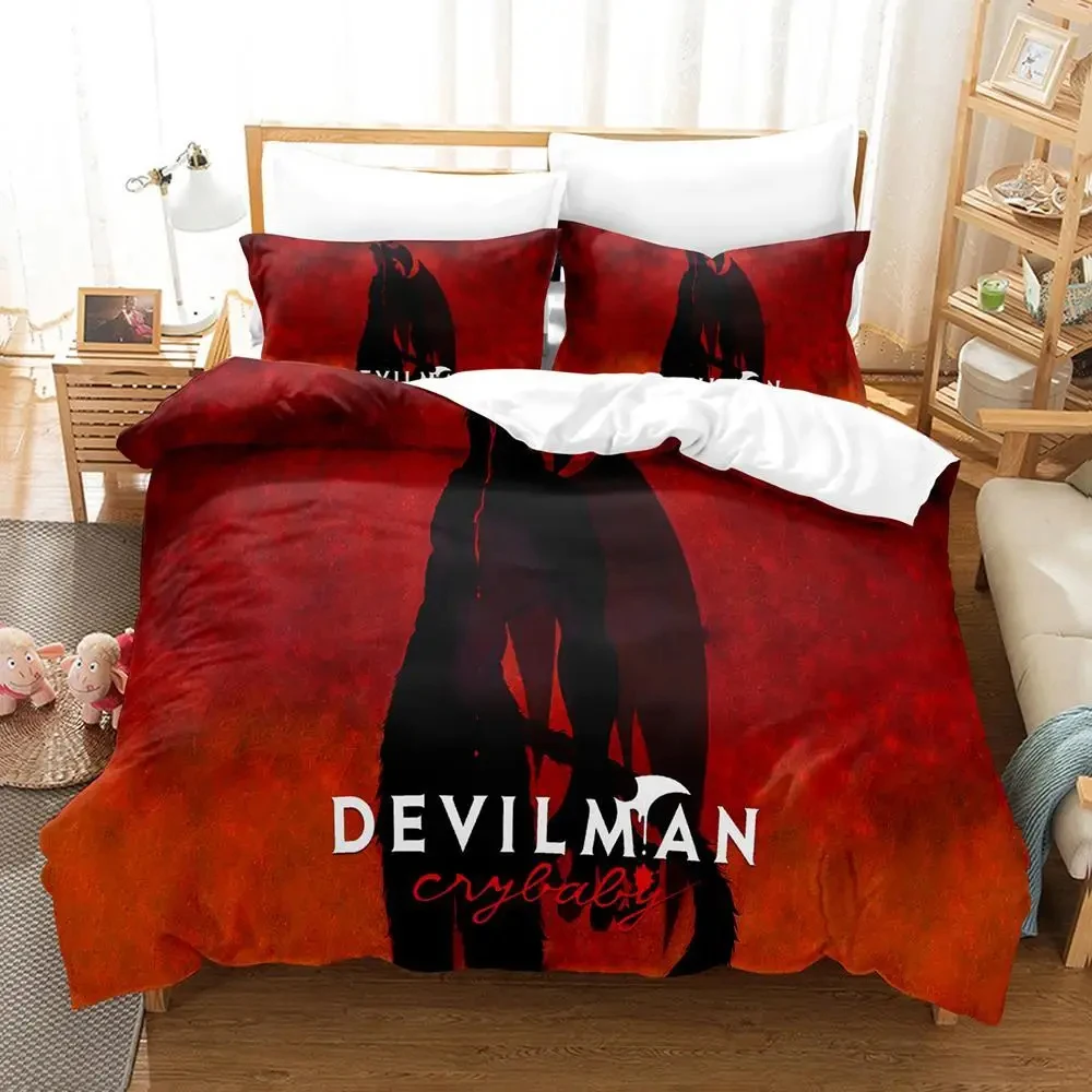 

Anime Devilman Crybaby Bedding Set Duvet Cover Bed Set Quilt Cover Pillowcase Comforter king Queen Size Boys Adult Bedding Set