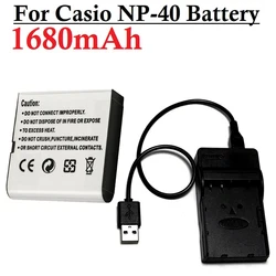 1680mAh np-40 NP40 Battery with Charger For Casio Exilim EX-Z600 EX-Z750 Z1000 Z1050 Z1080 FC100 FC150 P505 P600 P700 Camera