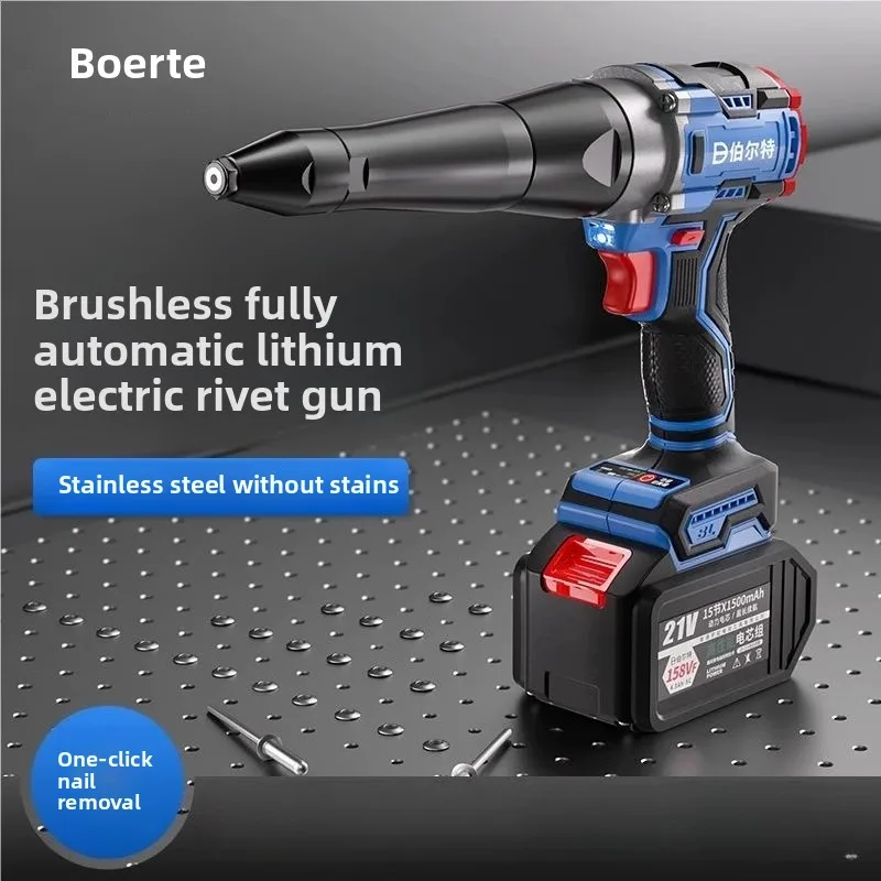 

110V/220V Cordless Electric Rivet Gun Lithium Battery Powered Automatic Small Nut Riveter