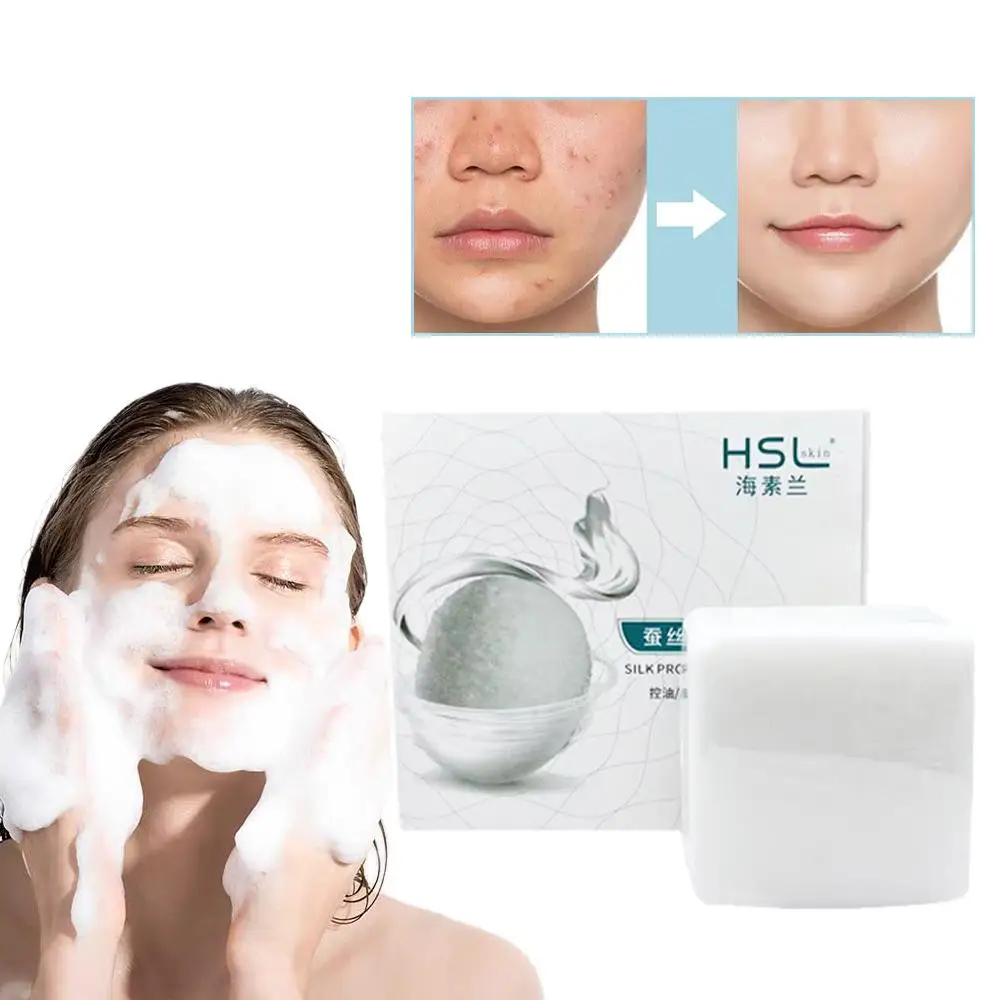 Cabra Leite Silk Protein Máscara Sabonete, Remover Cravo, Acne, Ácaros, Clareamento, Hidratante, Controle de óleo, Limpeza Profunda, Corpo, Cuidados Com A Pele