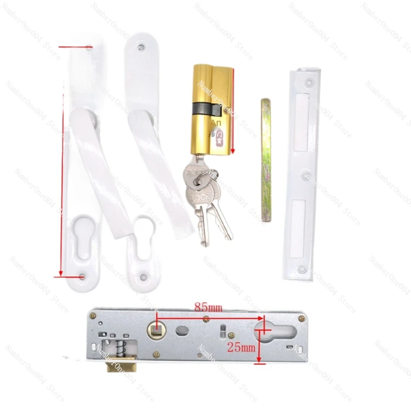 Applicable to Security Steel Door Locks Mortise Locks 8525 lockcase For Sliding Door And Aluminum Door with double keys