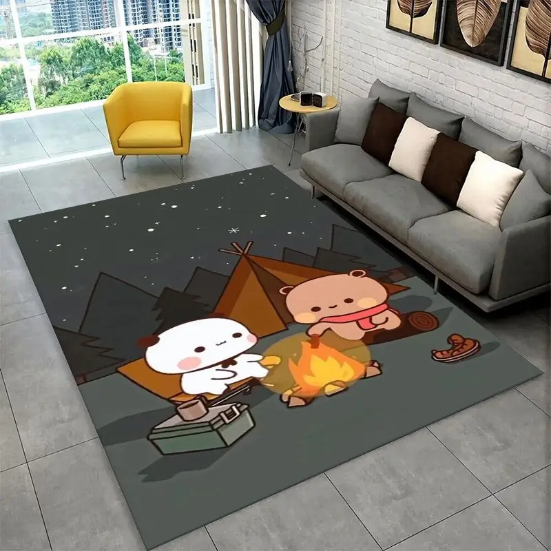Cute Bubu Dudu Love Cartoon Bear Non-Slip Area Rug for Living Room,Bedroom,Playroom,Carpet Floor Mat Home Decor Rug  Room