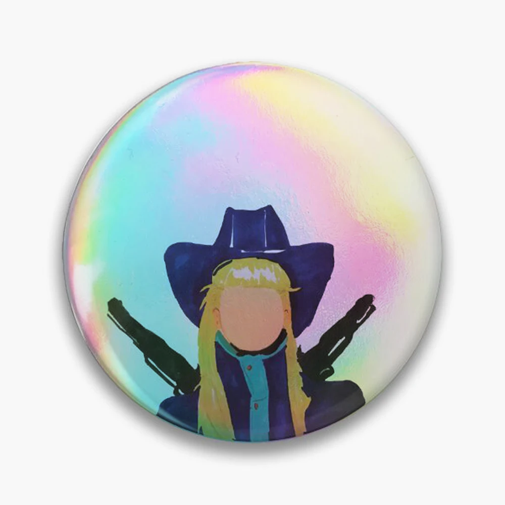 Oliver tree with guns Pin Holographic Star Heart Pin Brooches Laminated Button Fashion Accessory
