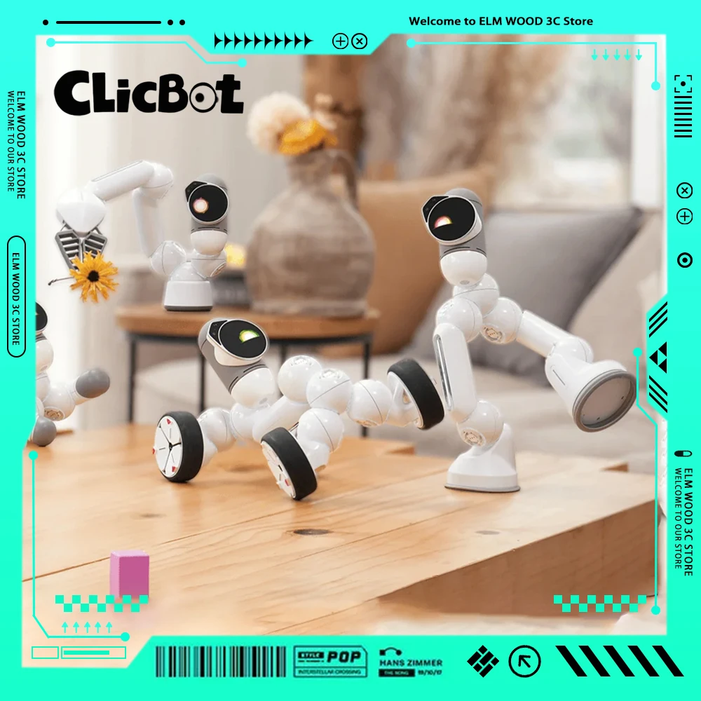 

ClicBot Intelligent Robot Desktop AI Program Kids Puzzle Toys Modular splicing Electronic Pet Robot Accompany Adult Xmas Present