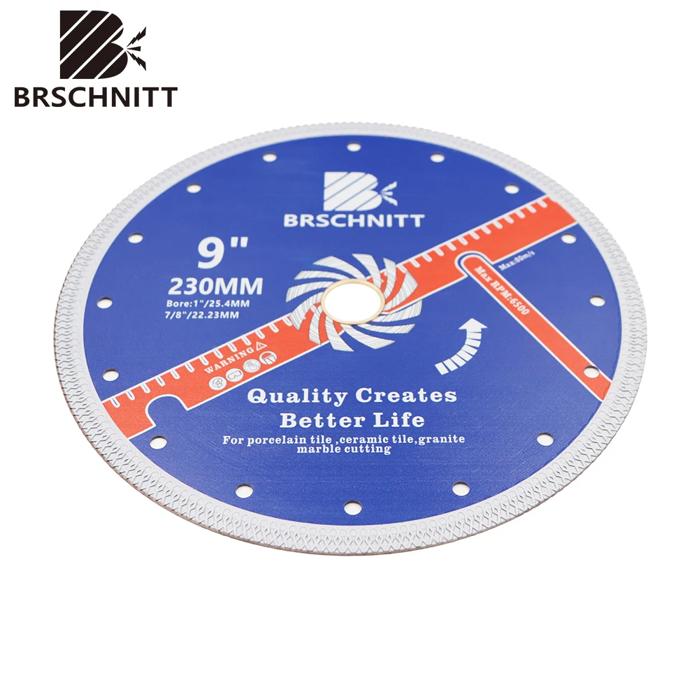 BRSCHNITT Hot Pressed sintering X Mesh 250mm Diamond Cutting Disc for Granite Concrete Marble Turbo Cutting Disc Cutter Hole Saw