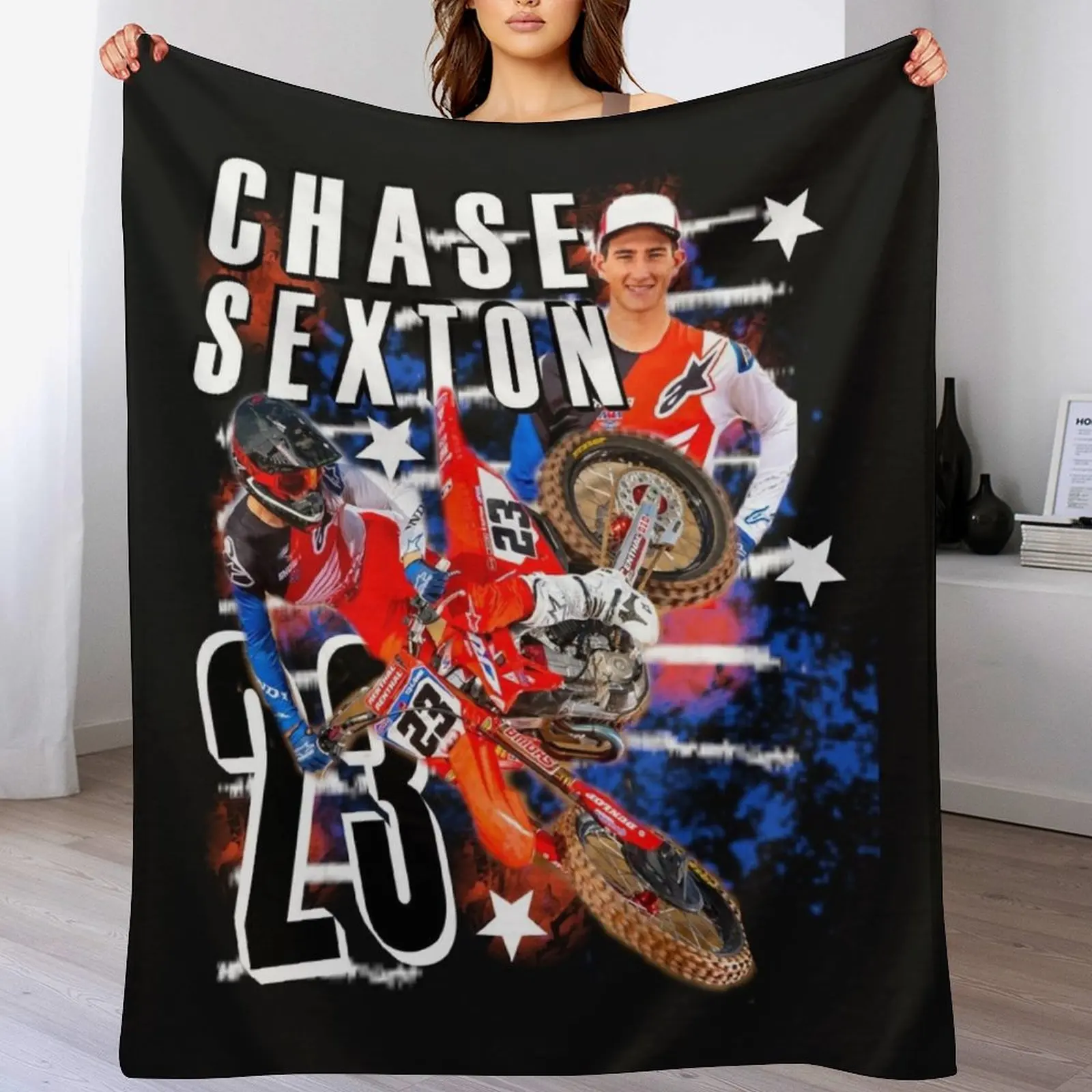 Chase Sexton #23Motocross Supercross- SUPERCROSS CHAMPION SUPERSTAR SUNDAYS TSHIRT Throw Blanket halloween Winter beds Blankets