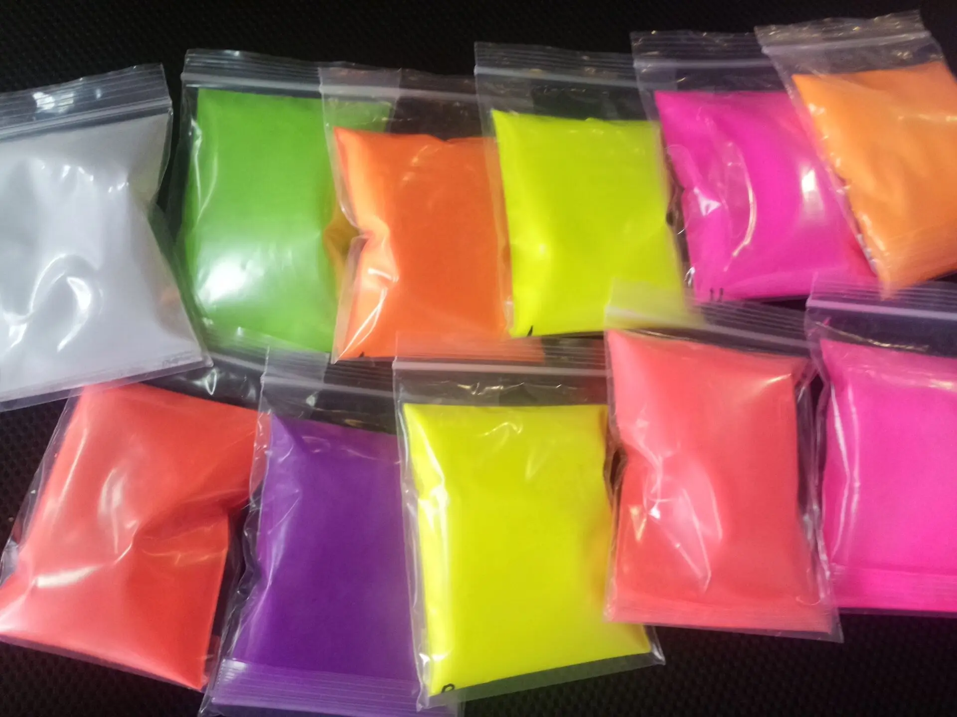 50 グラム蛍光パウダー明るいネオンカラー 12 ブリリアントネオン顔料明るい色の非出血蛍光顔料パウダー &*&