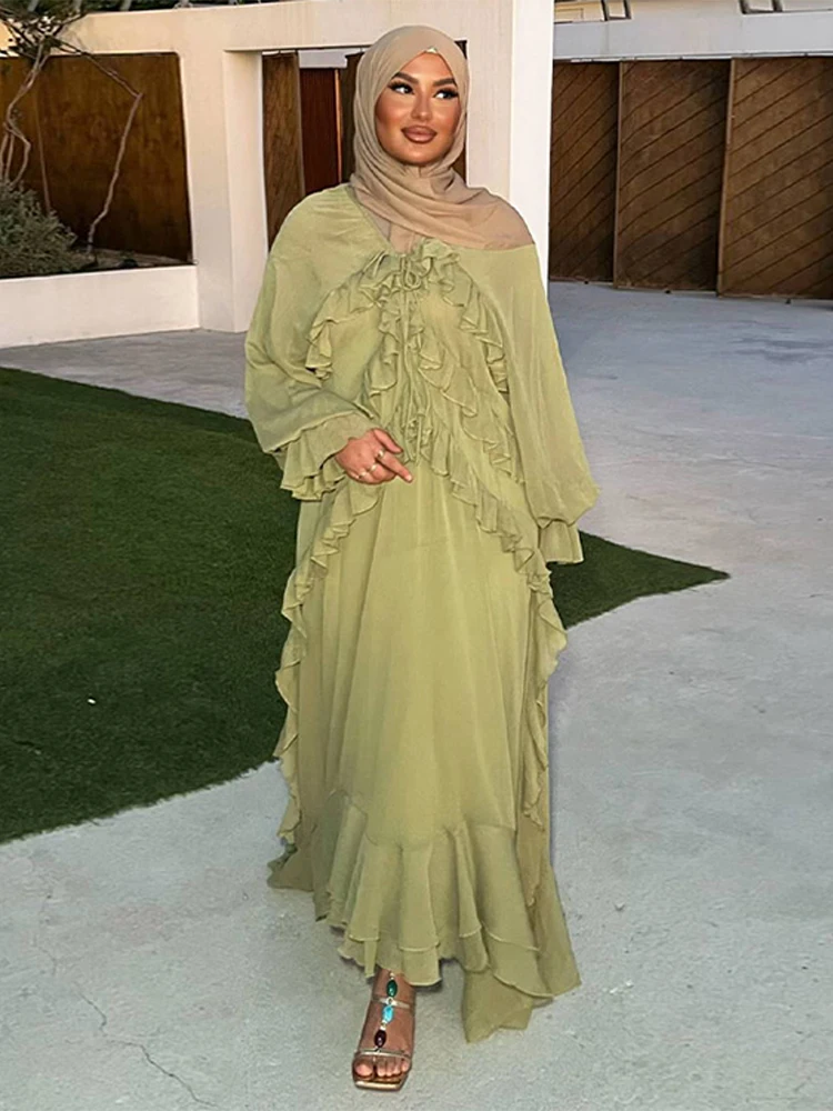 Vestido largo elegante con forro de algodón para mujer, vestido largo sin mangas con cuello en V, liso, suelto y plisado, Vestidos informales para vacaciones 2025