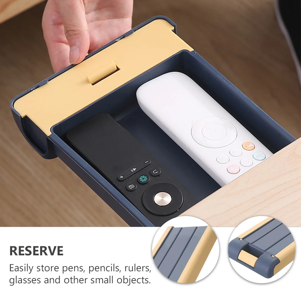 

Drawer Key Box Desk Storage Hidden Pencil Case under Plastic Blue Self-adhesive