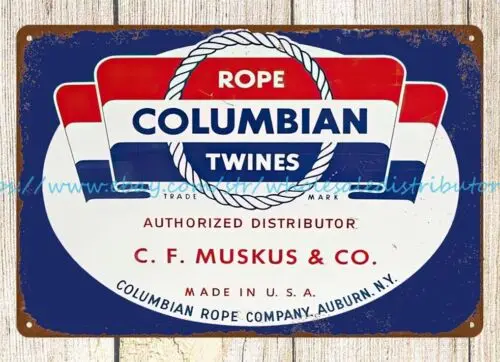 Columbian Rope Twines metal tin sign home kitchen wall