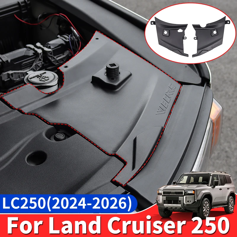 

For Toyota Land Cruiser Prado J250 LC250 2024 2025 1958 Car Engine Cover Cabin Protection Plate Cover Interior Black Accessories