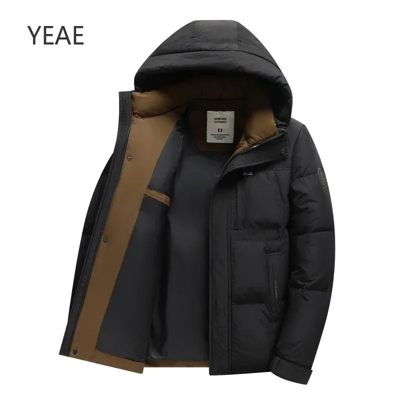 YEAE Hooded Jackets Short Down Jacket Designer Clothes Men 2024 Winter Jacket for Men Short Jackets Casual Man Sack Male Coat