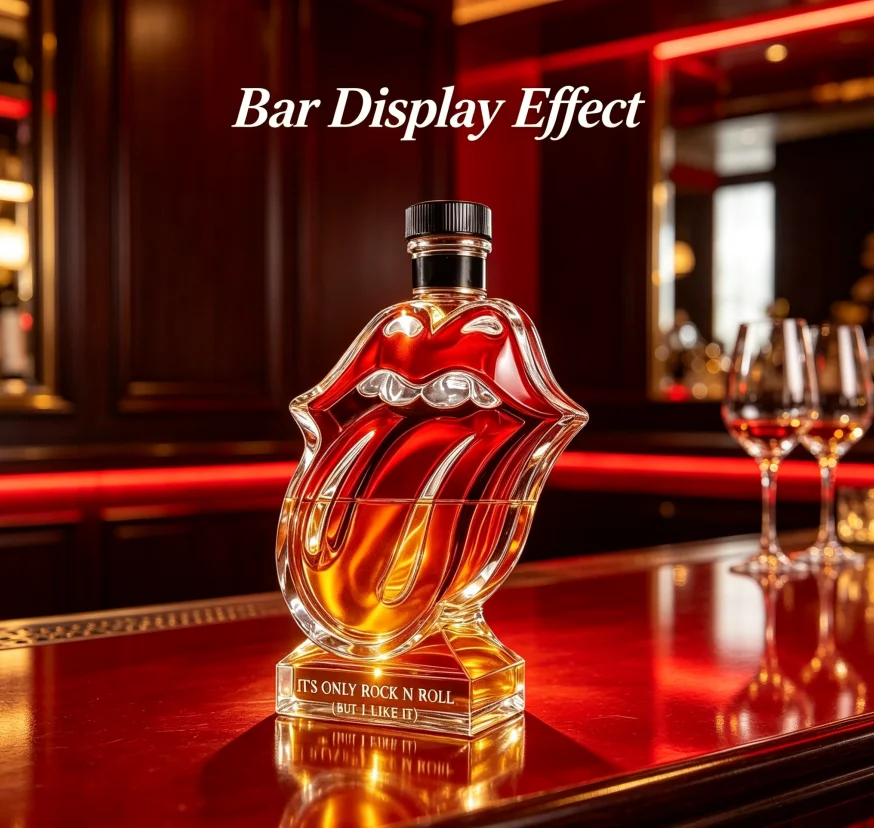 Novelty Mouth Shape Wine Decanter Bottle 330ml Lead Free Borosilicate Glass Whiskey Spirits Storage Container Unique Bar Party