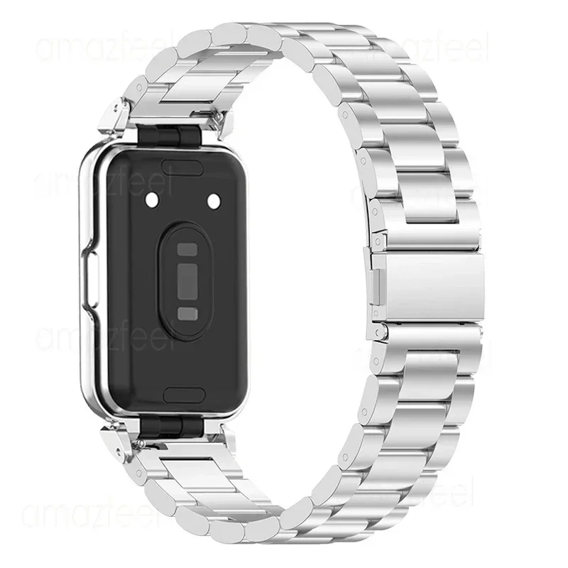 สายคล้องคอสําหรับ Samsung Galaxy Fit 3 สายนาฬิกาสแตนเลสสําหรับ Samsung Galaxy Fit 3 สร้อยข้อมือโลหะฝาครอบป้องกัน