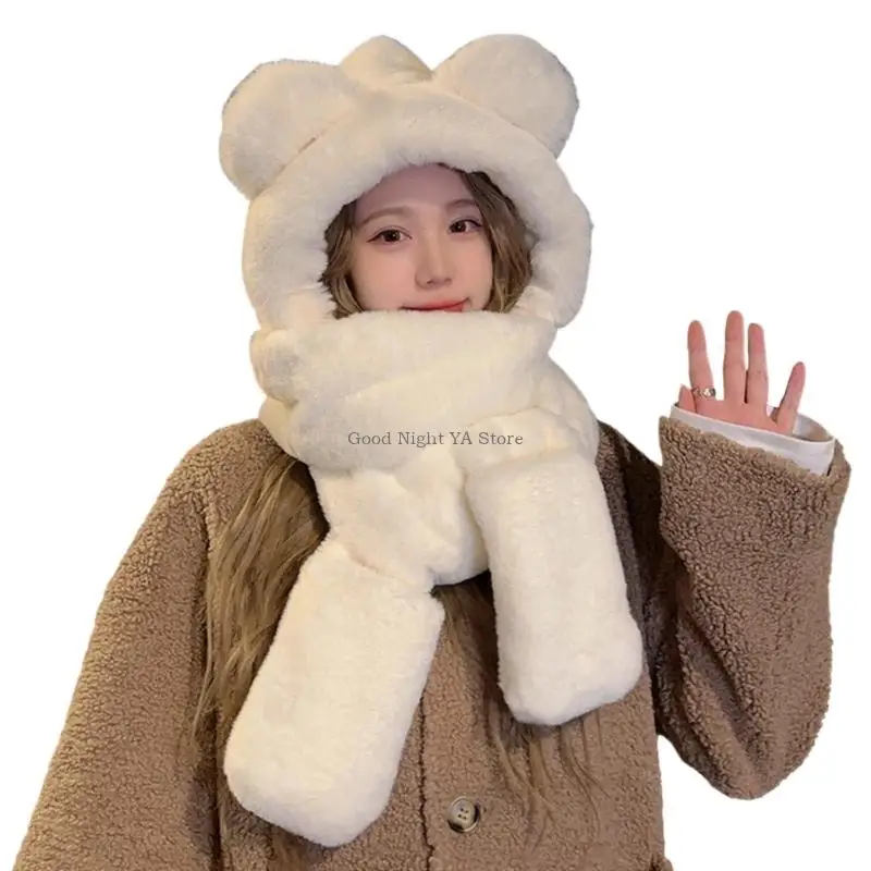  Unisex Warm Hat Trapper Hat Stylish Cap Warm Gloves Ushanka Hat for Outdoor Winter Mask for Skiing Camping Hiking