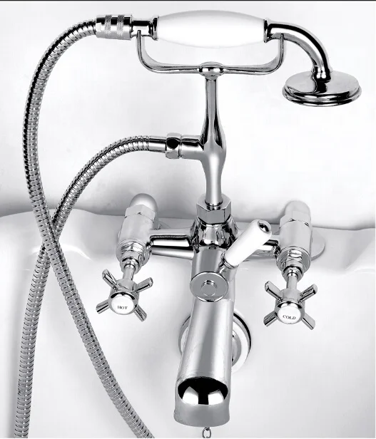 

British Royal High Deck Mounted Faucet Classical All Brass Bath Shower Mixer Rain Spray Pattern Many Colors 5 Years Warranty